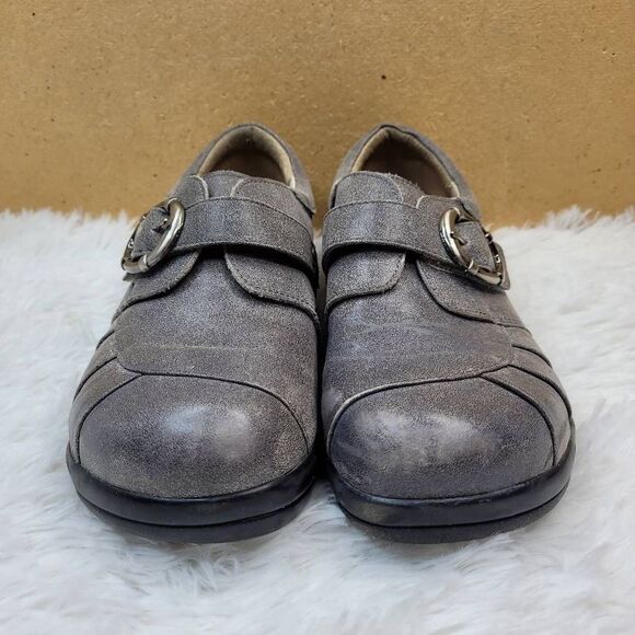 Alegria Khloe KHL-643 Gray Distressed Buckle Oxfords Women's US 9 EU 39 - Picture 2 of 12